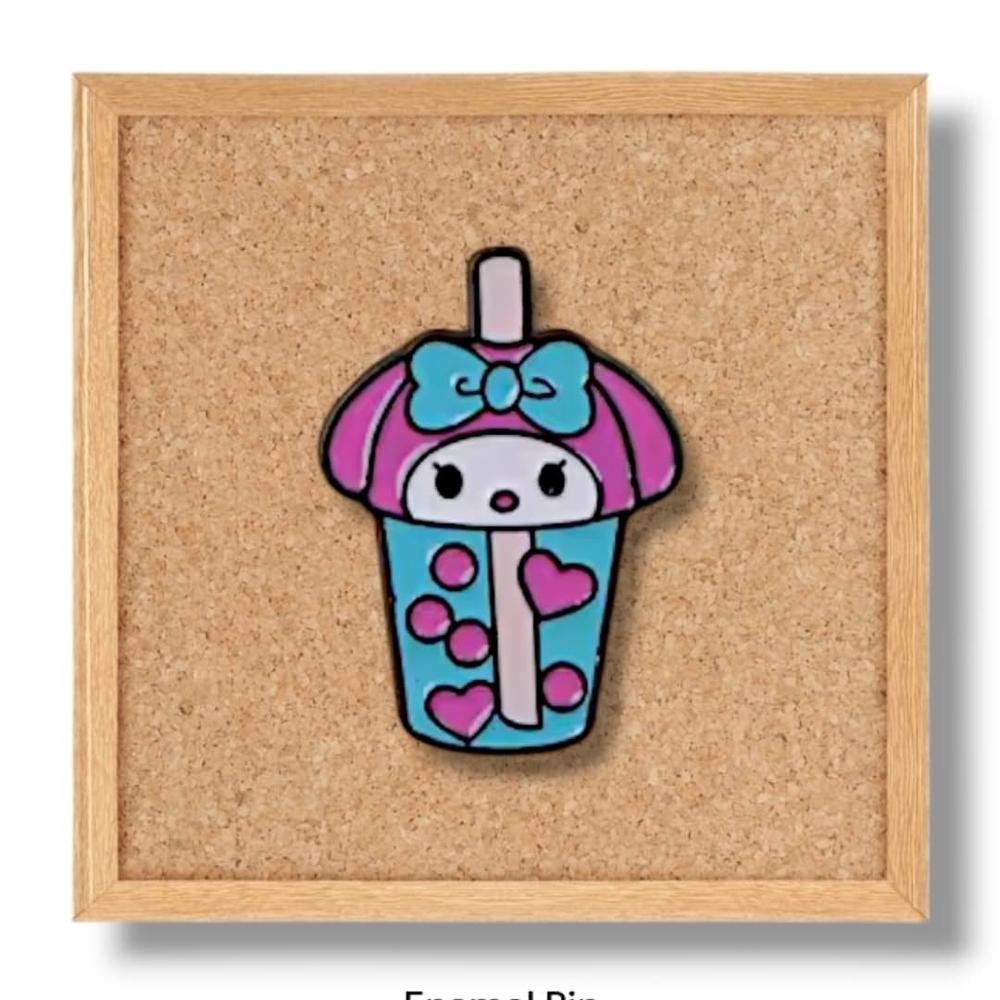 Cute My Melody Bubble Tea Enamel Pin